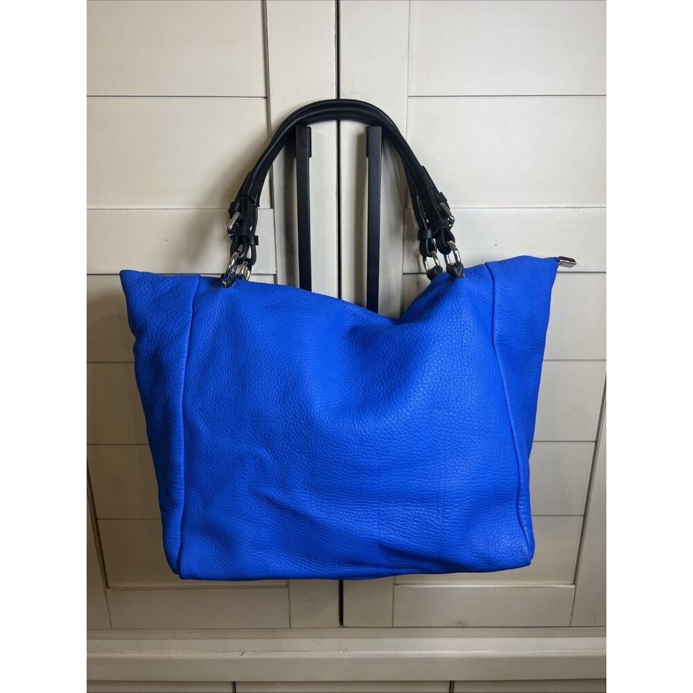 Gianni Conti Womens Genuine Leather Electric Blue Shoulder Bag Handbag Italy
